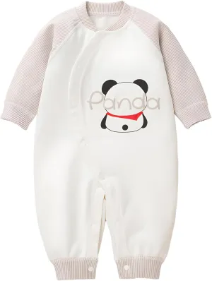 100% Organic Cotton Soft Baby Romper Jumpsuits for Boys and Girls Unisex, Long Sleeve, 0-24 Months