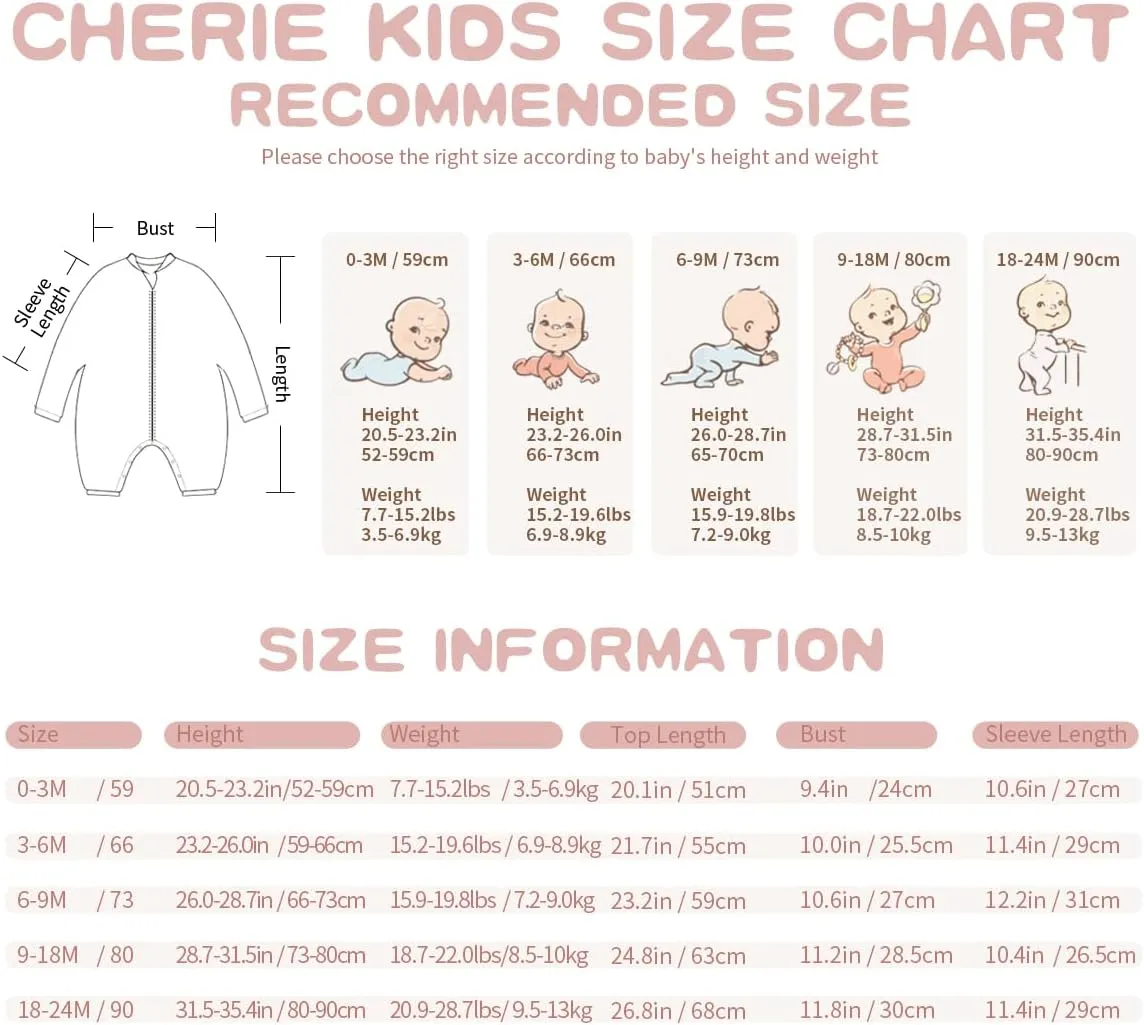 100% Organic Cotton Soft Baby Romper Jumpsuits for Boys and Girls Unisex, Long Sleeve, 0-24 Months
