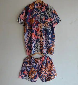 100% Pure Organic Cotton Summer Pajamas Set Light Weight Cotton Women's Beautiful Night Dress For Beach Wear Top