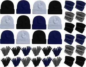 36x Winter Gloves, Beanies, Neck Warmers Unisex Bulk Pack Donation Charity Care Bundle
