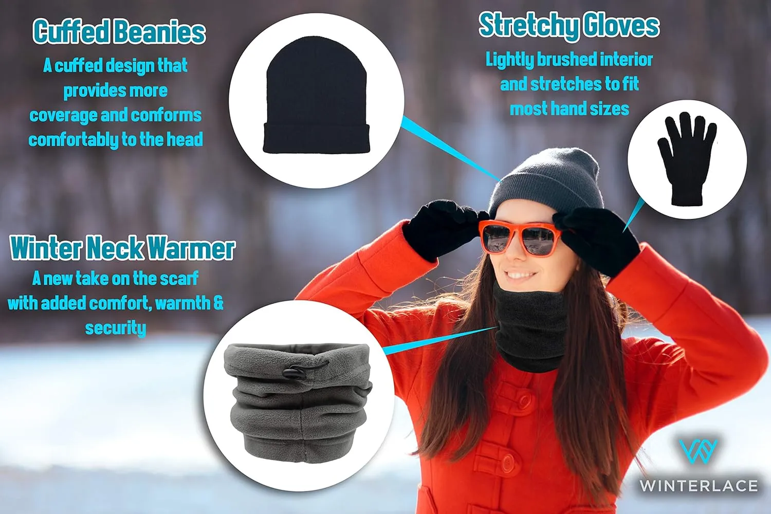 72x Winter Gloves, Beanies, Neck Warmers Unisex Bulk Pack Donation Charity Care Bundle