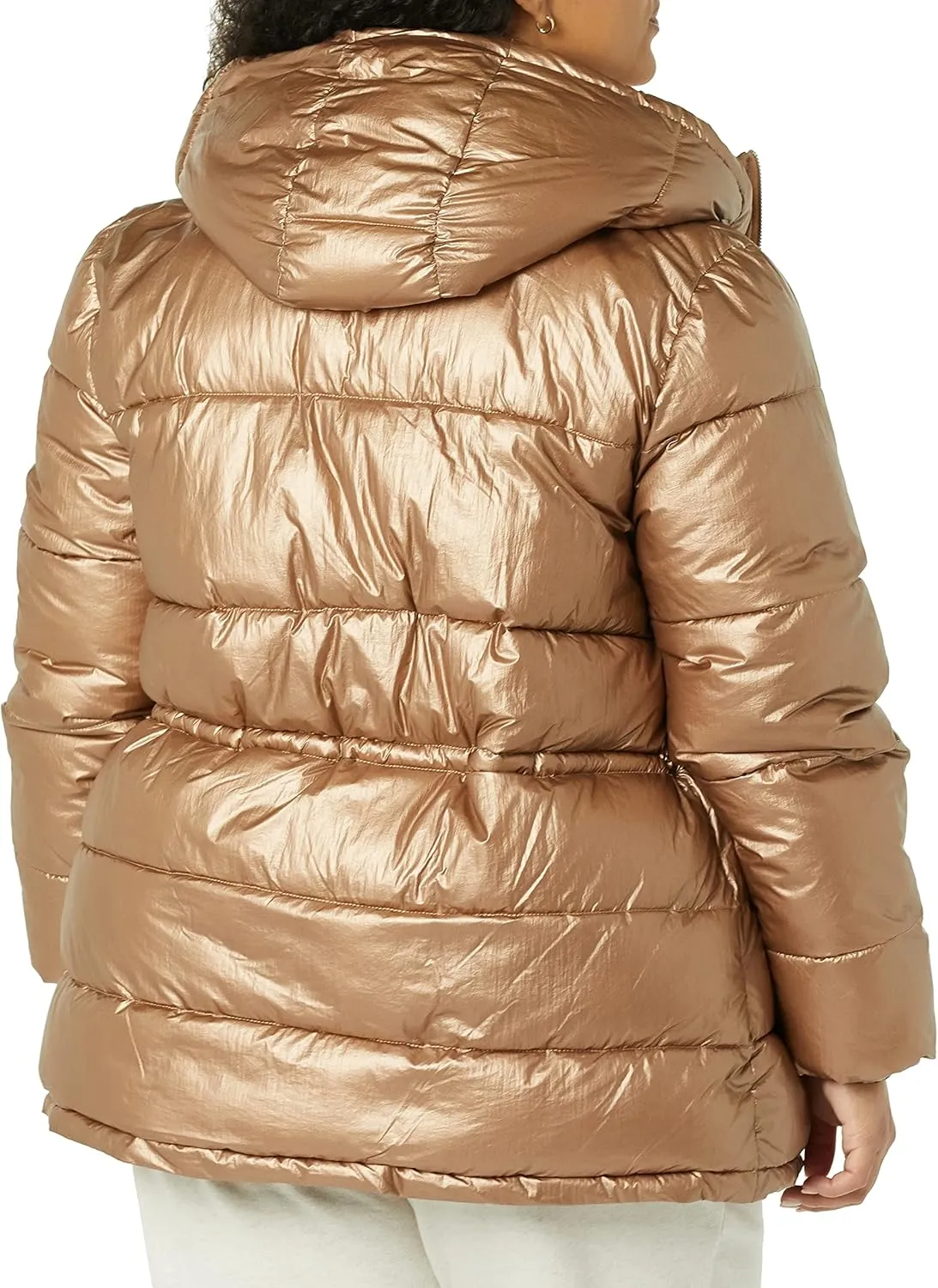 Amazon Essentials Women's Heavyweight Quilted Hooded Puffer Winter Jacket with Adjustable Waist