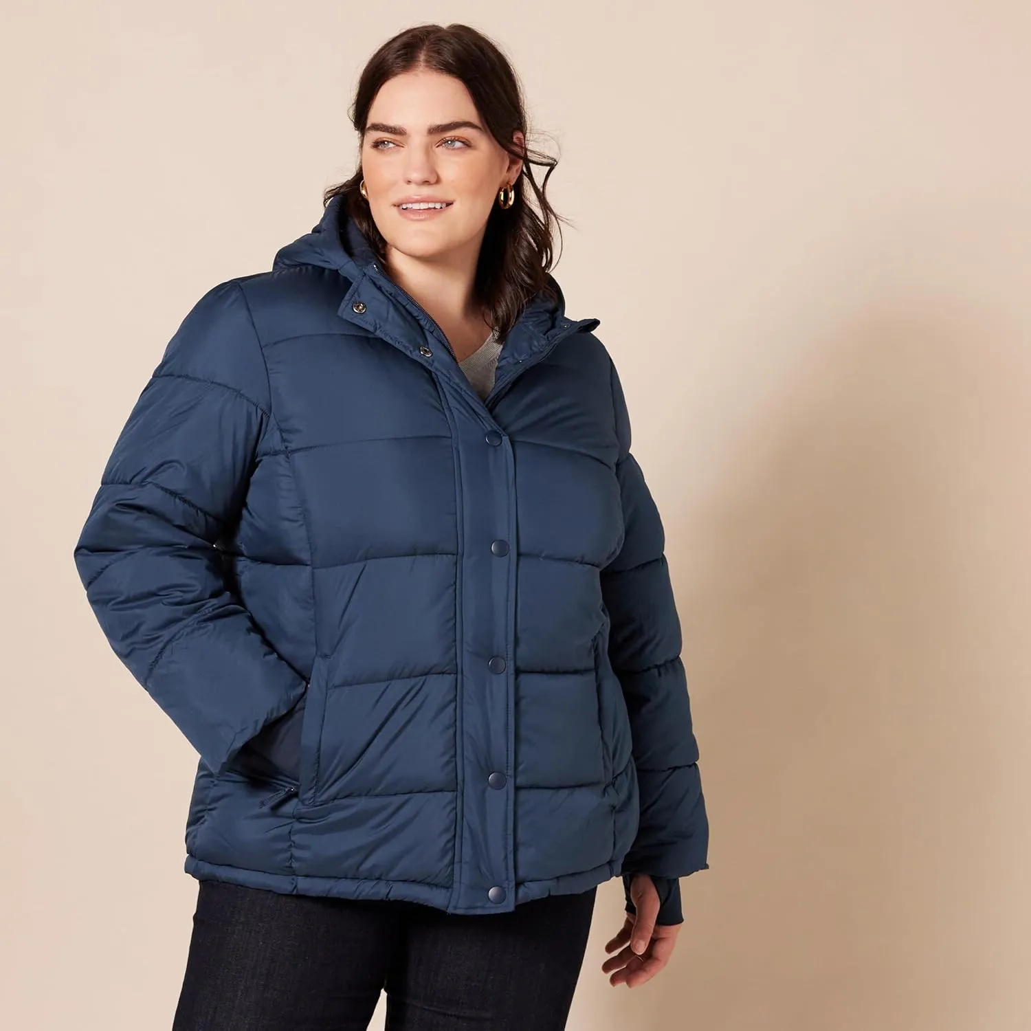 Amazon Essentials Women's Heavyweight Quilted Long-Sleeve Hooded Puffer Coat (Available in Plus Size)