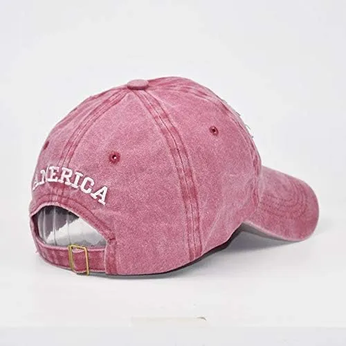 American American Old Flag Adult Classic Letter Washed Baseball Sunshade Baseball Caps Flat Brim Cap