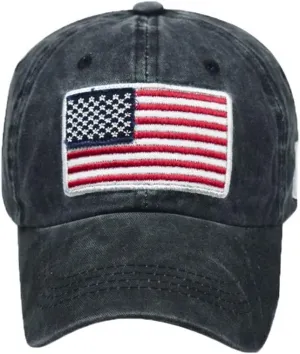 American American Old Flag Adult Classic Letter Washed Baseball Sunshade Baseball Caps Flat Brim Cap
