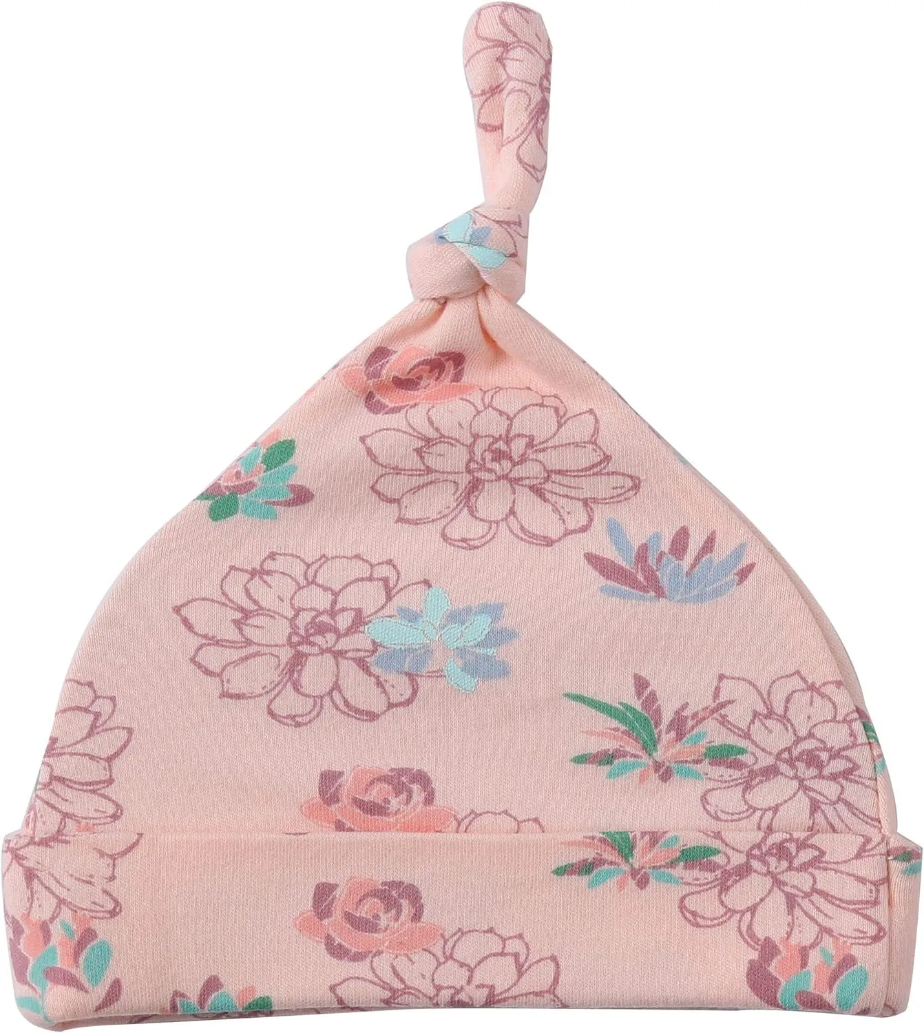 Asher and Olivia Baby Girl's 1-Pack Long-Sleeve Kimono Footed Pajamas: Side Snap Infant Footies with Hat