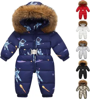 Baby 2024 Outerwear Cute Baby Boys Girls Warm Snowsuit Jumpsuit Thicken Winter Zip Up Rompers Hooded