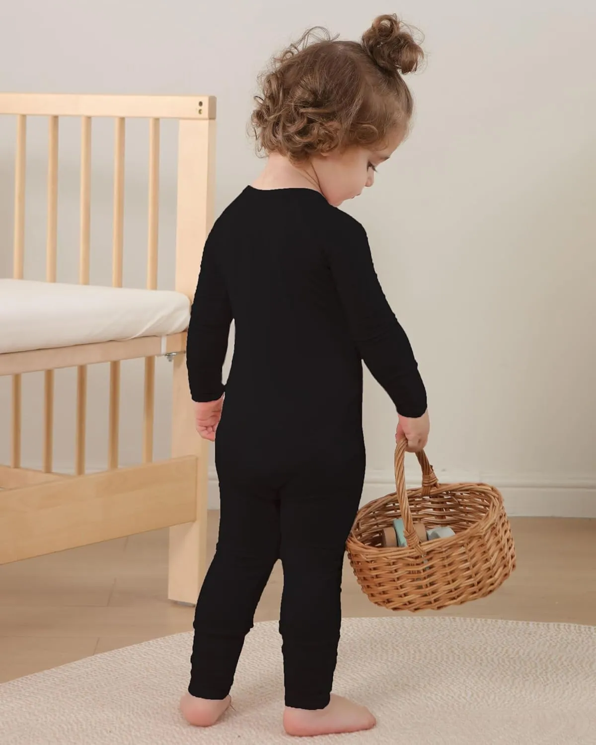 Baby Footless Pajamas,Rayon Made From Bamboo Footie Sleepers,Long Sleeve with Two Way Zipper Rompers 0-24 Months
