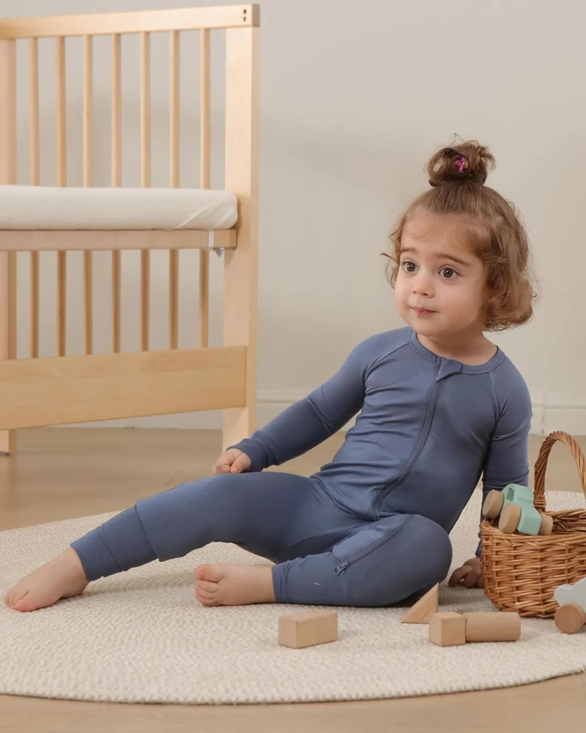 Baby Footless Pajamas,Rayon Made From Bamboo Footie Sleepers,Long Sleeve with Two Way Zipper Rompers 0-24 Months
