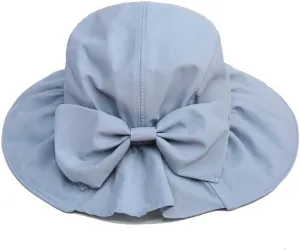 Back Bow Sun Hat for Womens Packable Beach Hats UV Protection Summer Wide Brim Hats