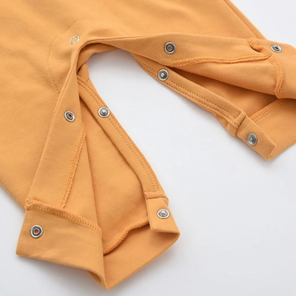 Bafeicao 3 Pack Unisex Newborn Baby Boy Girl Rompers Organic Cotton Long Sleeve Button Jumpsuit One-Piece Clothes Outfits