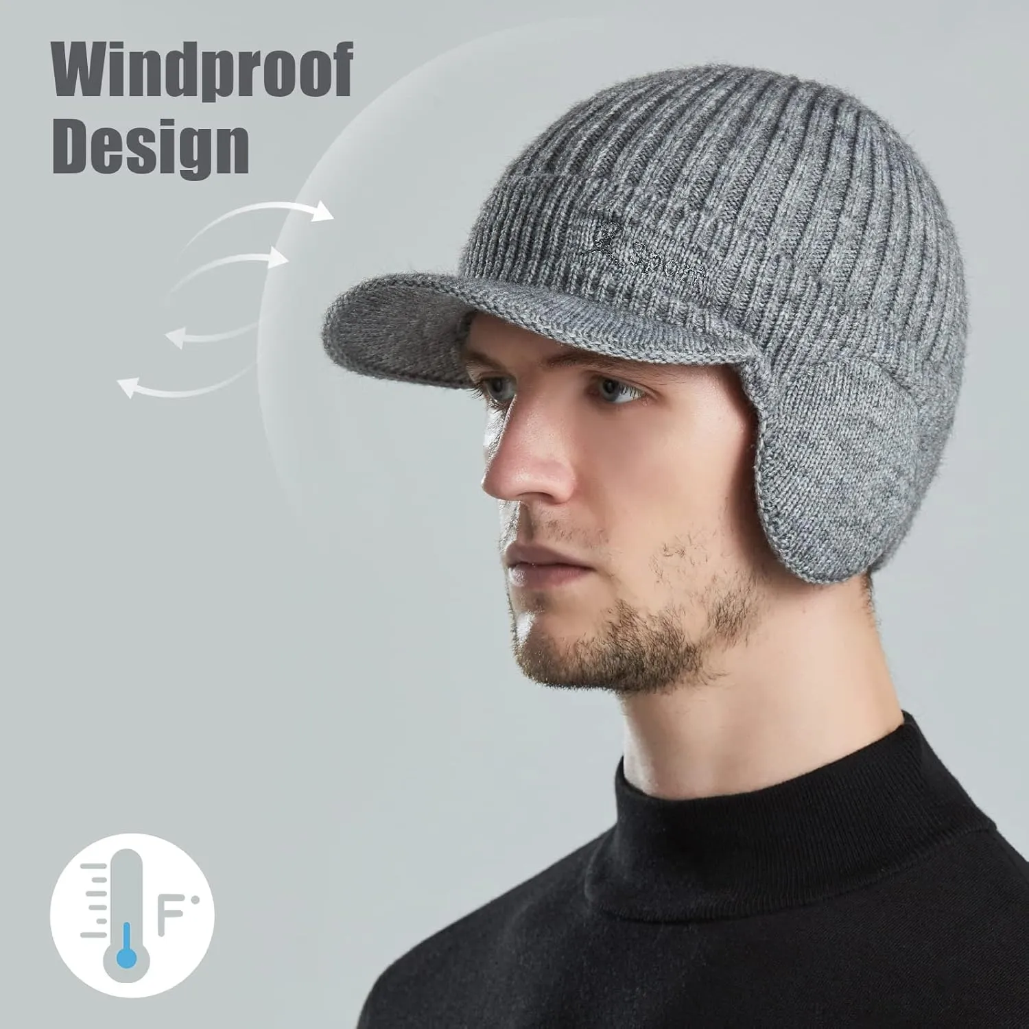 BAVST Hat for Men Knitted Beanie Women Winter Hats Men’s Stretchy Caps Outdoor Beanies Fleece Lined Ear Warmer