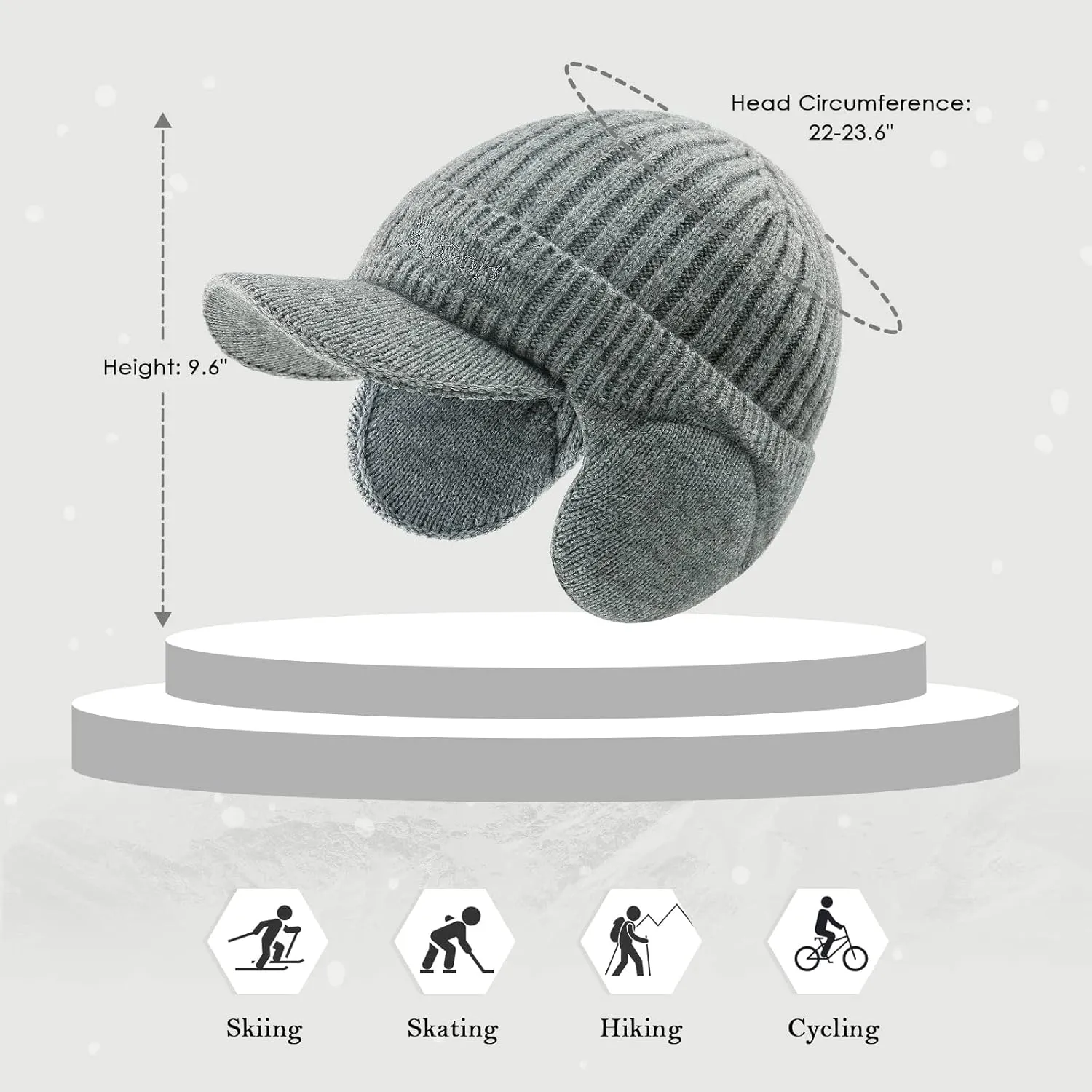 BAVST Hat for Men Knitted Beanie Women Winter Hats Men’s Stretchy Caps Outdoor Beanies Fleece Lined Ear Warmer
