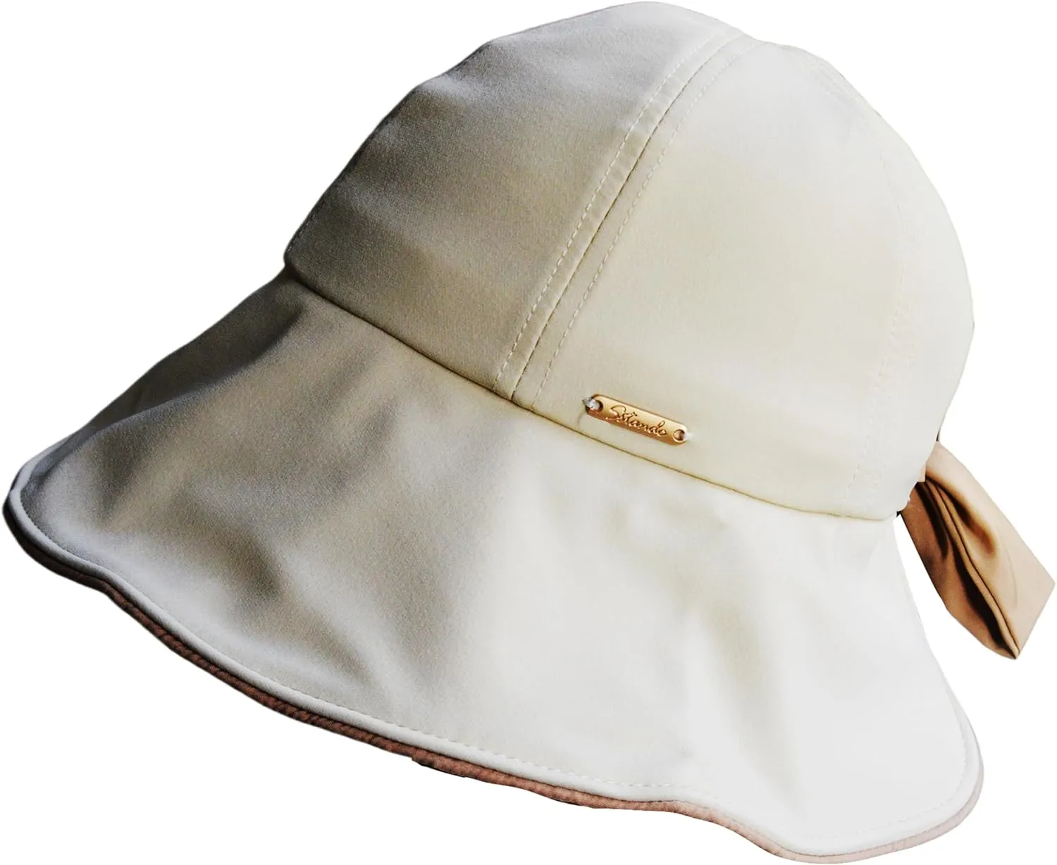 Bowknot Women's Wide Brim Bucket Hat with Ponytail Hole UV Protection Packable Sun Hats for Women UPF 50 Summer Sunhat