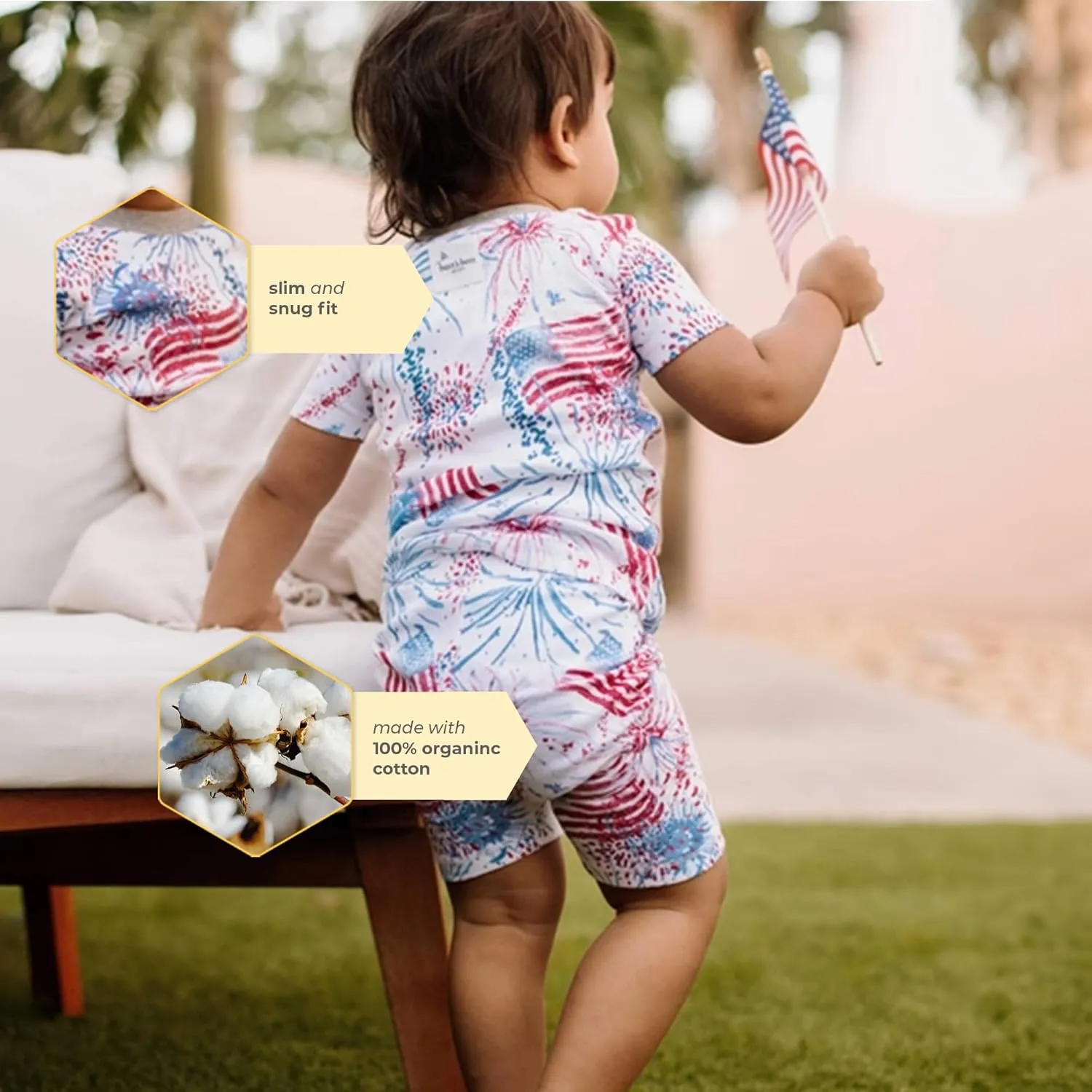 Burt's Bees Baby Baby Boys' Pajamas, Tee and Pant 2-Piece Pj Set, 100% Organic Cotton