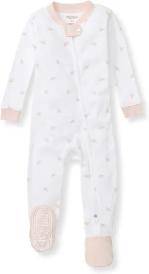 Burt's Bees Baby Baby Girls' Organic Cotton Zip-Front Non-Slip Footed Sleeper Pajamas