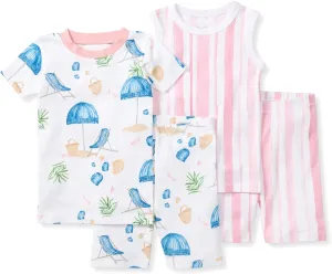 Burt's Bees Baby Baby Girls' Pajamas, Tee and Short 2-Piece Pj Set