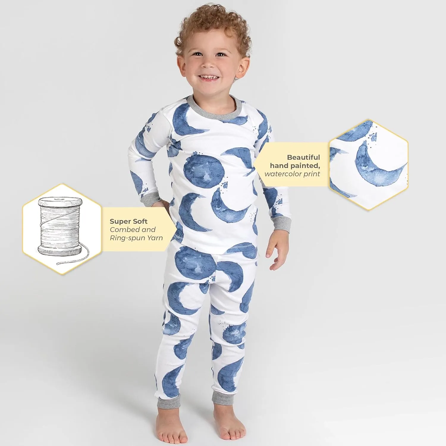 Burt's Bees Baby Infant and Boys' 2-Piece Long Sleeve Tee and Long Pant Cotton Pajama Set