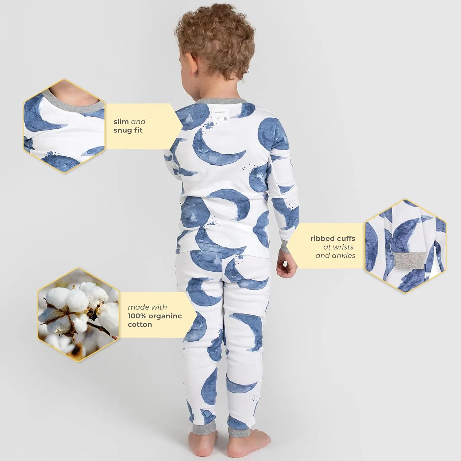 Burt's Bees Baby Infant and Boys' 2-Piece Long Sleeve Tee and Long Pant Cotton Pajama Set