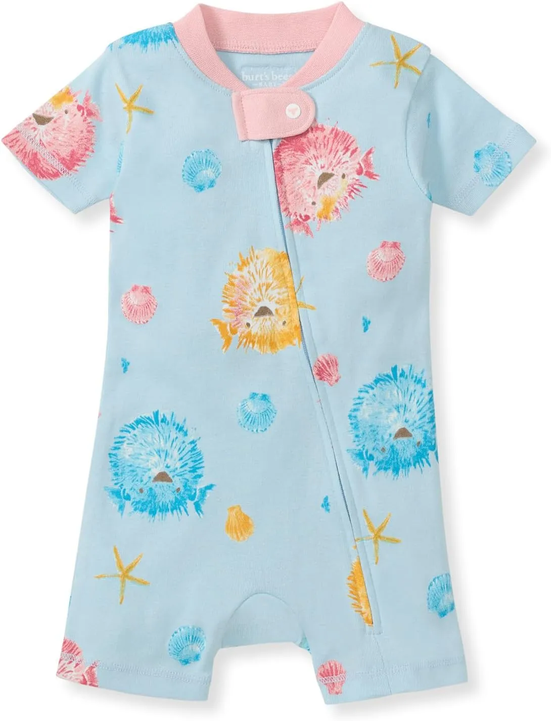 Burt's Bees Baby Unisex Baby Short Sleeve Pajamas, One piece Sleeper Romper