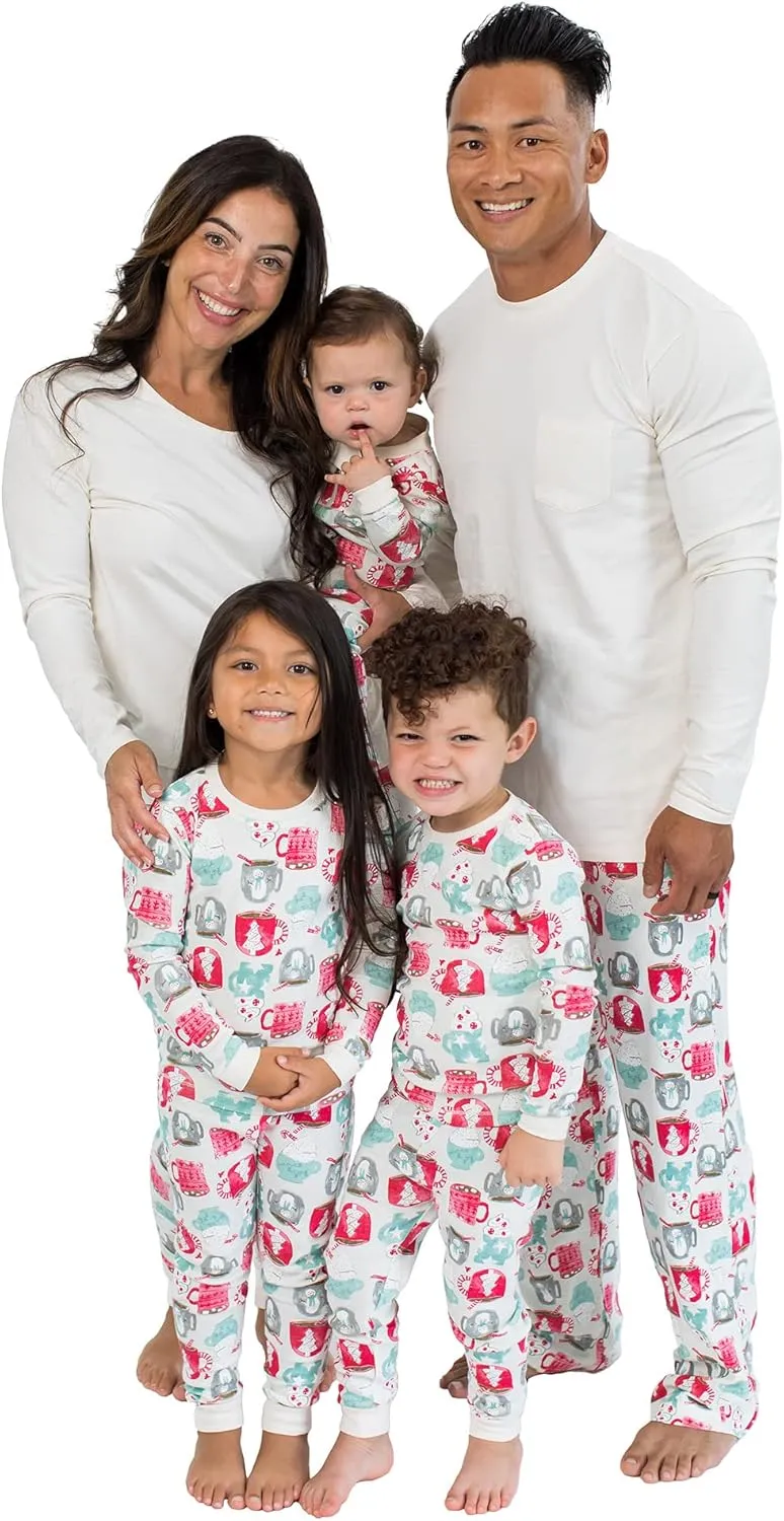 Burt's Bees Baby Unisex Baby Womens Family Jammies Matching Holiday Organic Cotton Pajamas, Mugs of Happiness, Small