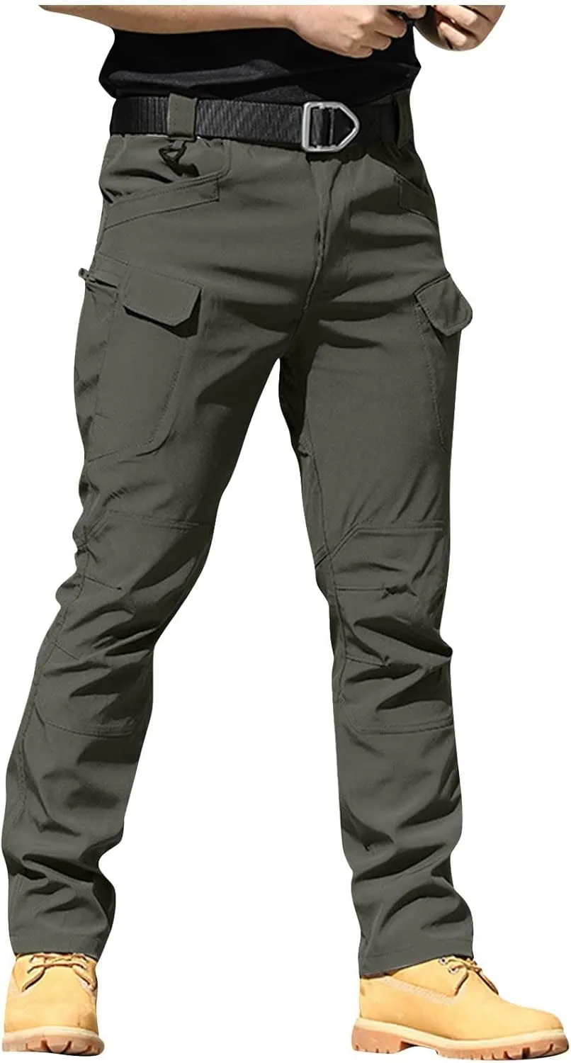 Cargo Work Pants for Men Petite Waterproof Fishing Hiking Pants Lightweight Flexcamo Tactical Pants Multi Pockets