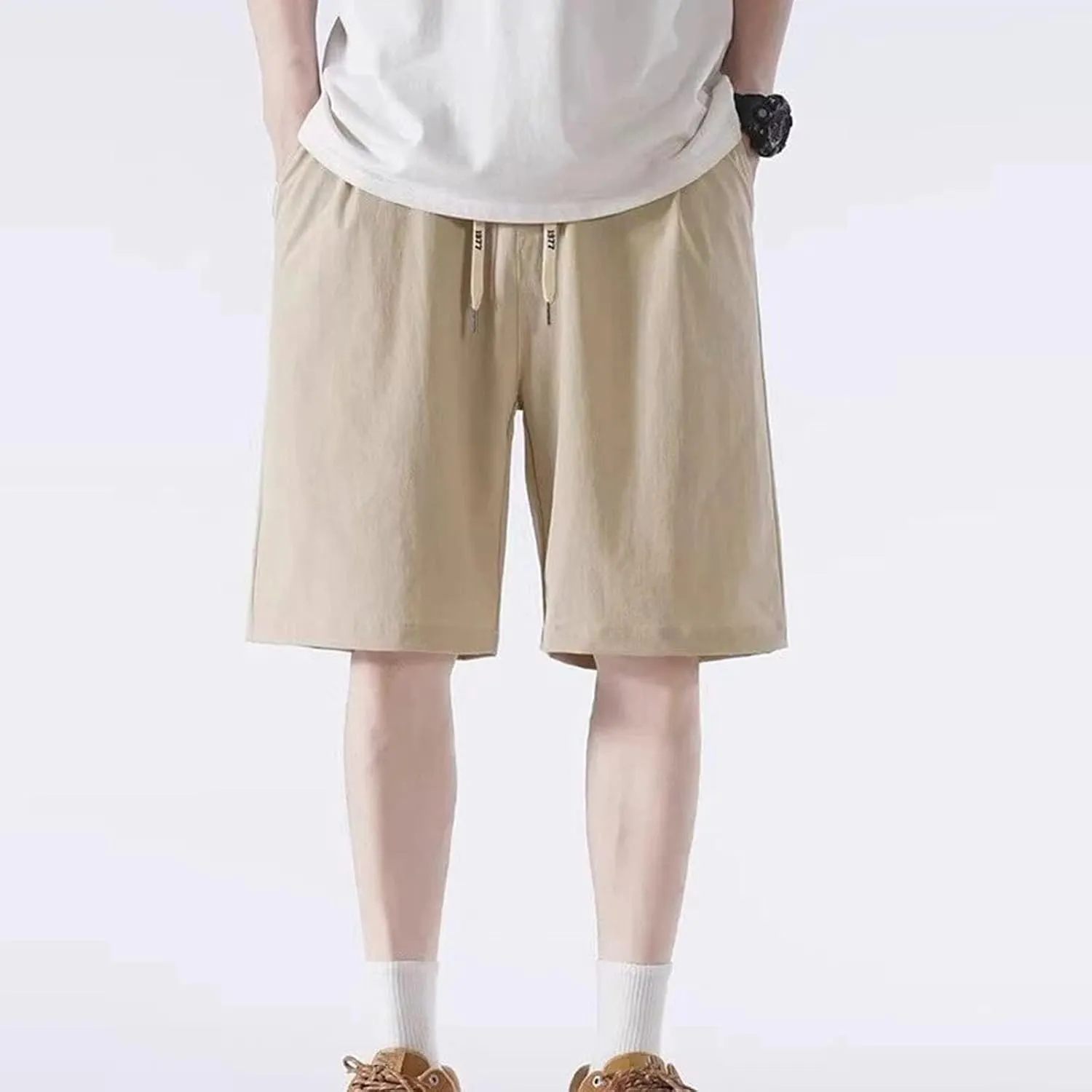 Casual Plus Size Shorts for Men Lightweight Breathable Athletic Workout Gym Short Pant Quick Dry Drawstring Trunks