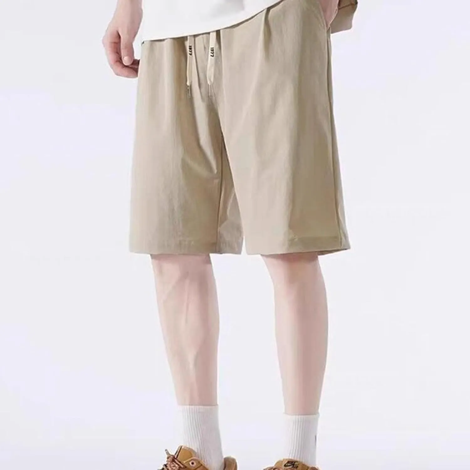 Casual Plus Size Shorts for Men Lightweight Breathable Athletic Workout Gym Short Pant Quick Dry Drawstring Trunks