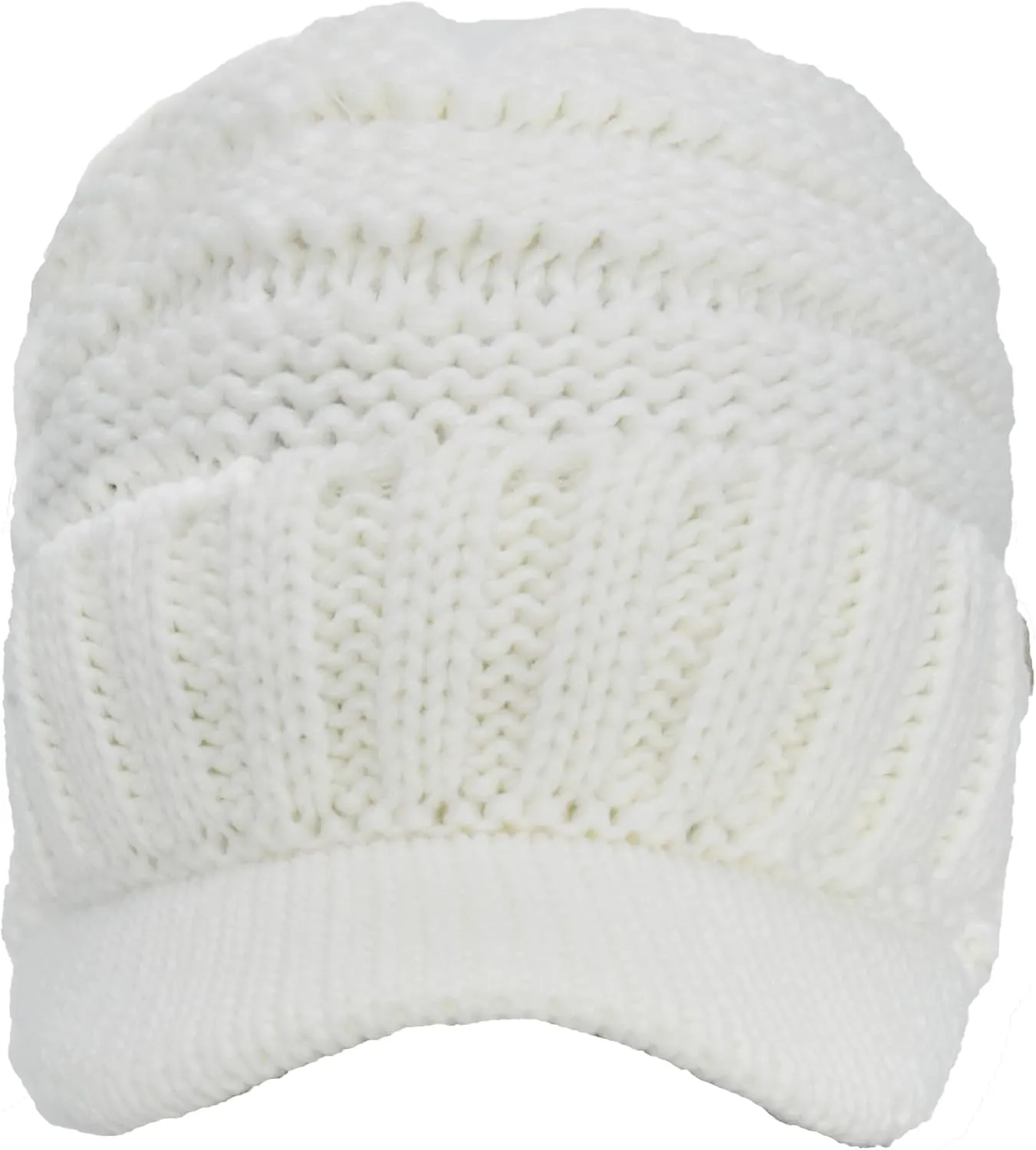 C.C Toddler Trendy Warm Oversized Chunky Soft Oversized Ribbed Slouchy Knit Hat with Visor Brim