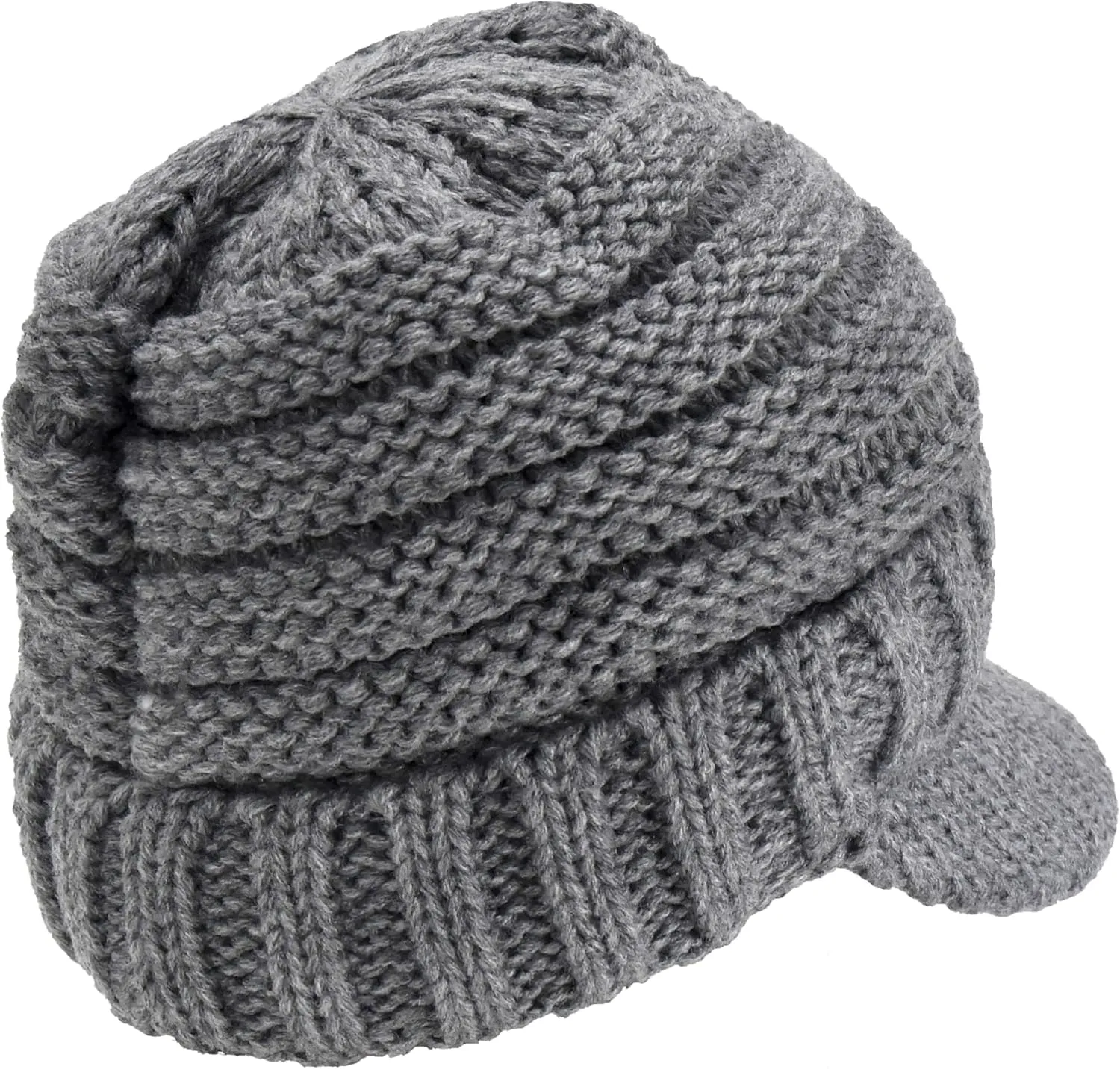 C.C Toddler Trendy Warm Oversized Chunky Soft Oversized Ribbed Slouchy Knit Hat with Visor Brim