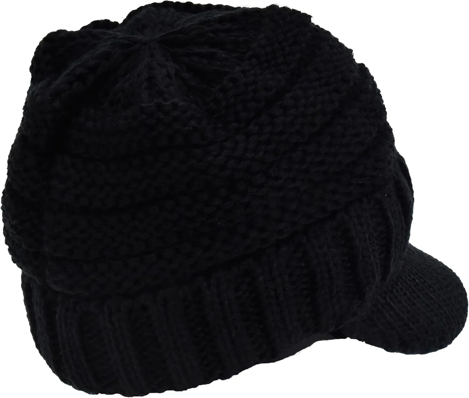 C.C Toddler Trendy Warm Oversized Chunky Soft Oversized Ribbed Slouchy Knit Hat with Visor Brim
