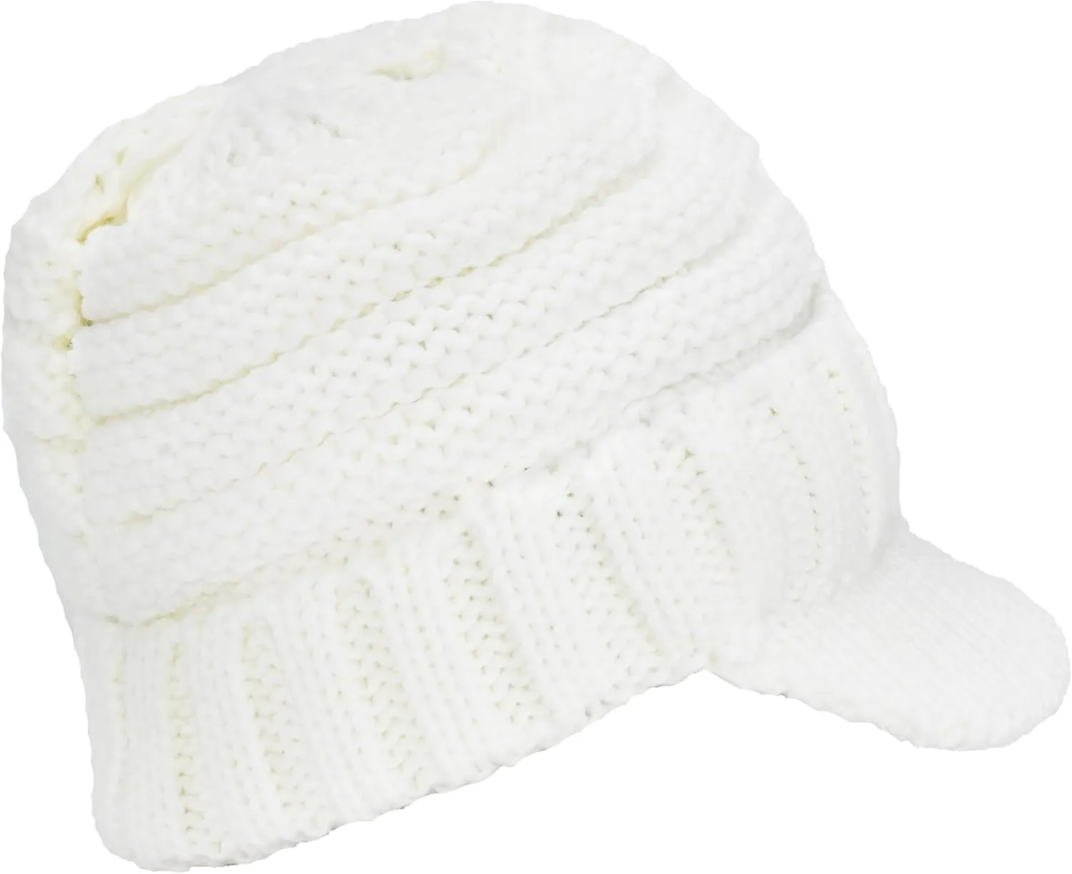 C.C Toddler Trendy Warm Oversized Chunky Soft Oversized Ribbed Slouchy Knit Hat with Visor Brim