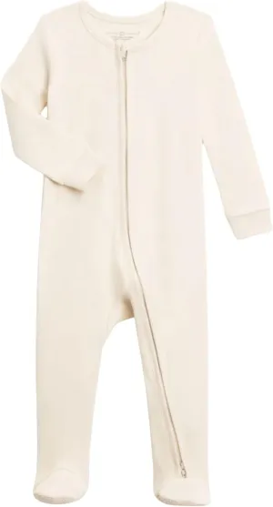 Colored Organics Baby Zip-Up Footed Sleeper with 2-Way Zipper - Newborn Organic Cotton Pajamas