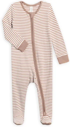 Colored Organics Baby Zip-Up Footed Sleeper with 2-Way Zipper - Newborn Organic Cotton Pajamas
