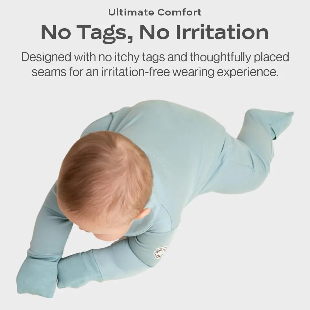 Convertible Footie Pajamas, 100% Organic Cotton Baby Clothes, Pocket for Security Tracker, Boy Girl Sleeper