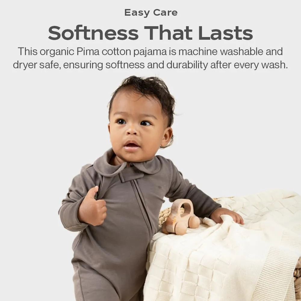 Convertible Footie Pajamas, 100% Organic Cotton Baby Clothes, Pocket for Security Tracker, Boy Girl Sleeper