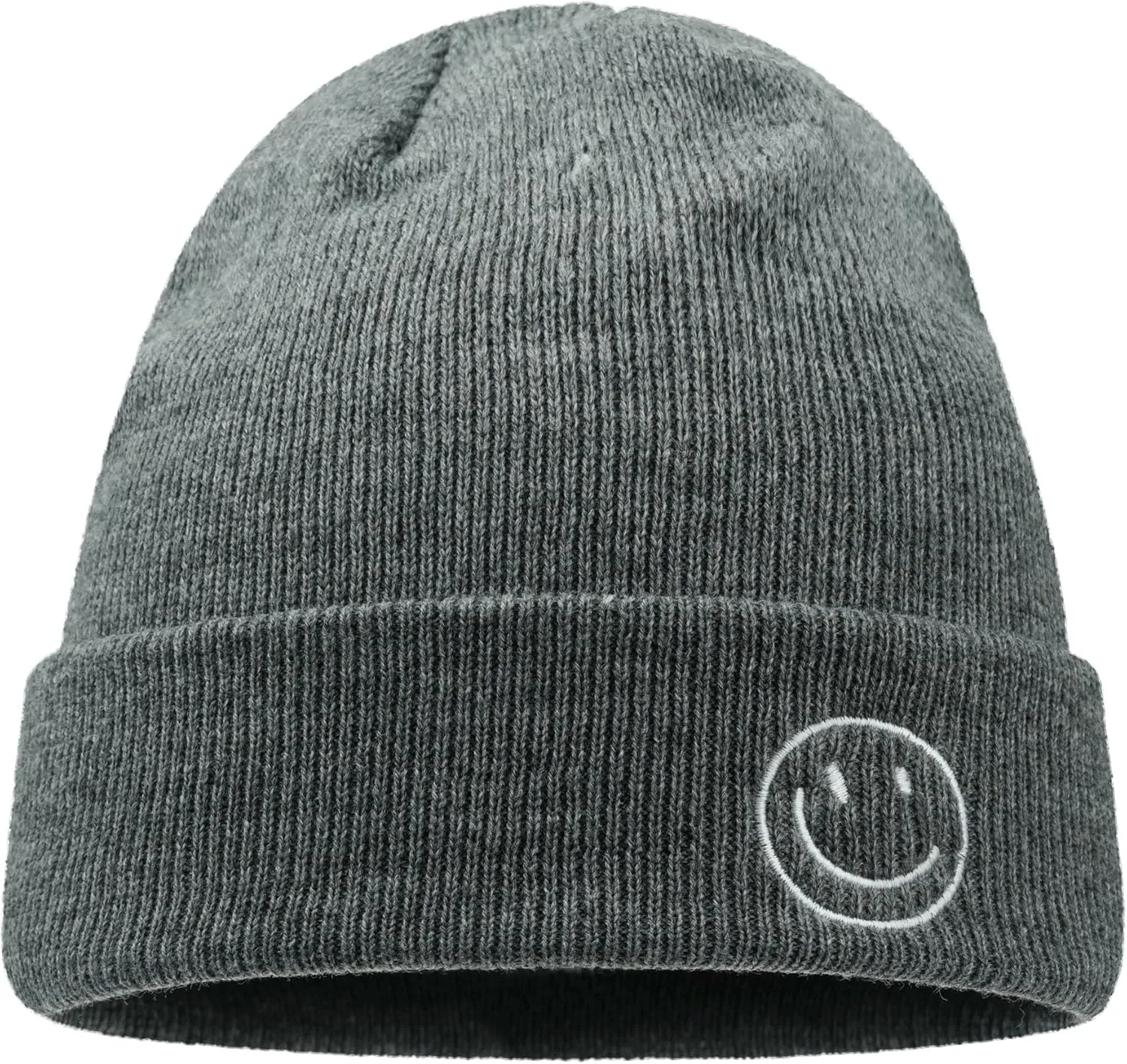 Croogo Winter Warm Beanie for Men Women Cotton Watch Cap Smile Face Embroidered Beanies Hat Funny Beanies Hat