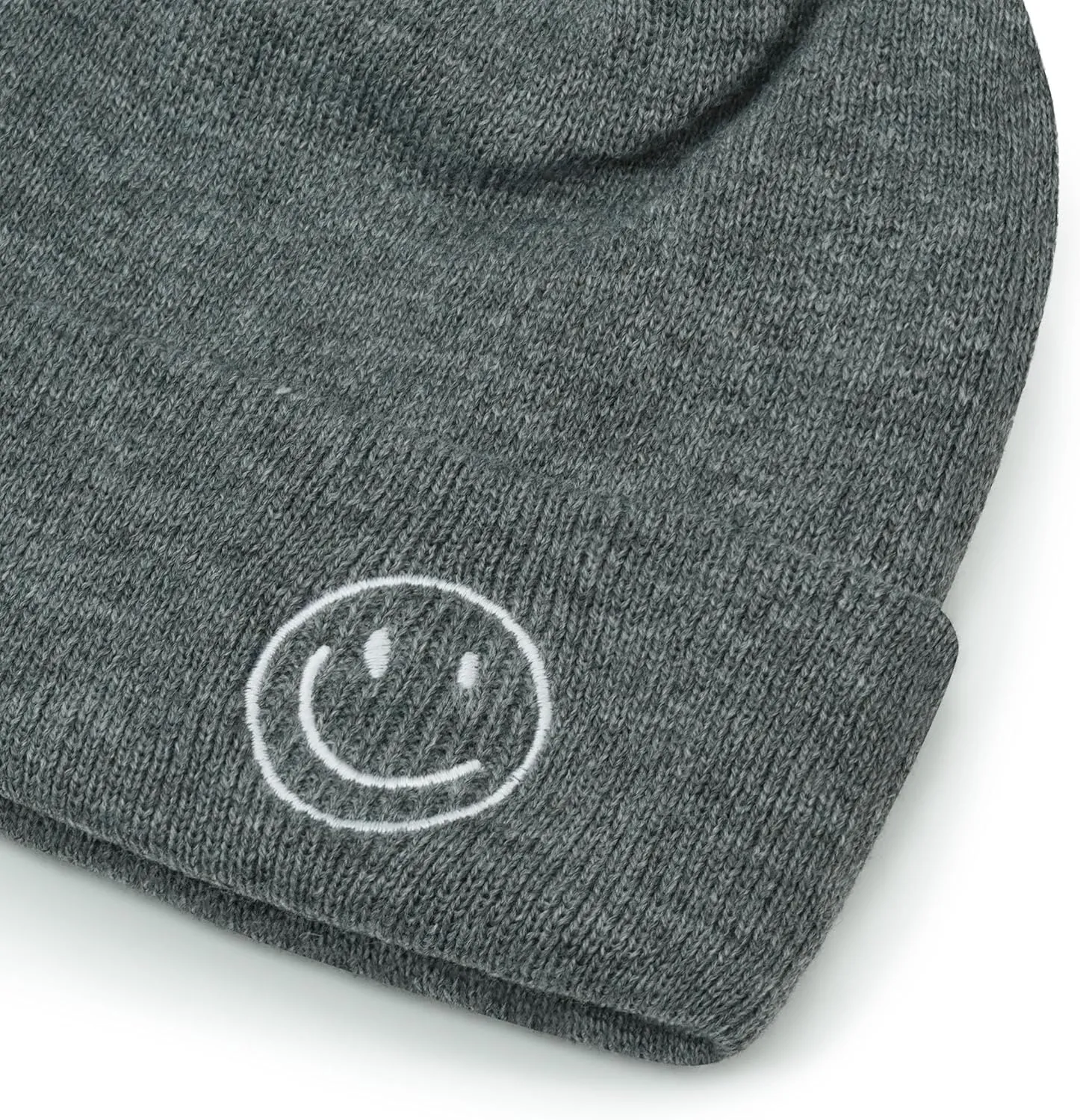 Croogo Winter Warm Beanie for Men Women Cotton Watch Cap Smile Face Embroidered Beanies Hat Funny Beanies Hat