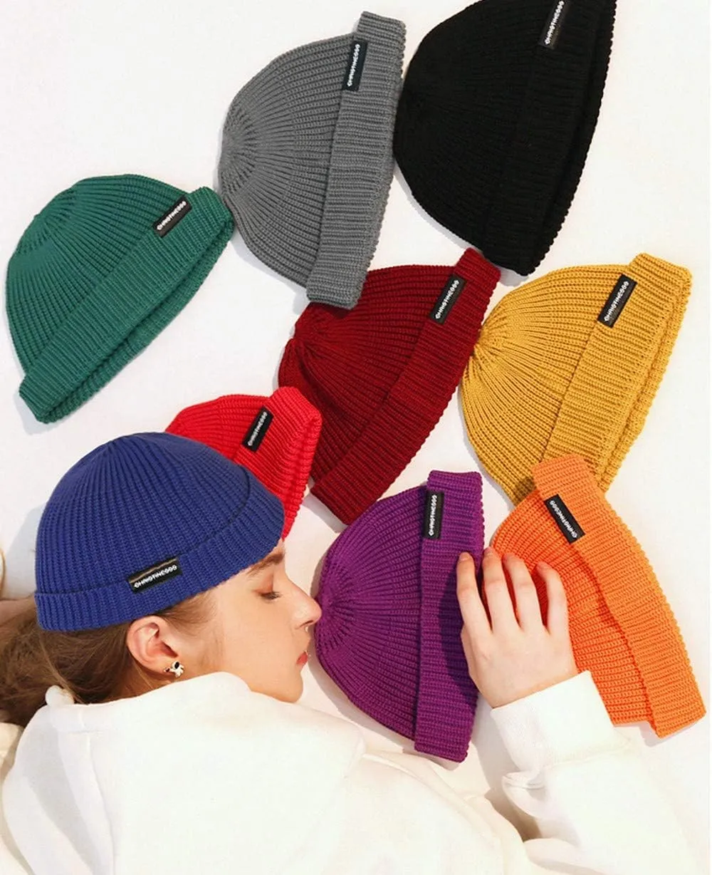 Croogo Winter Warm Beanie for Men Women Cotton Watch Cap Smile Face Embroidered Beanies Hat Funny Beanies Hat