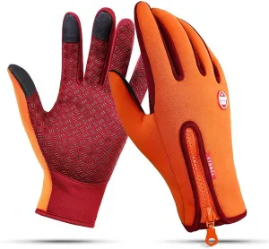 CYG&CL Outdoor Winter Touchscreen Warm Gloves, Water Resistant Windproof Anti-Slip Sports Gloves for Cycling Driving Running Hiking Climbing Skiing Sports, Adjustable Size for Men＆Women