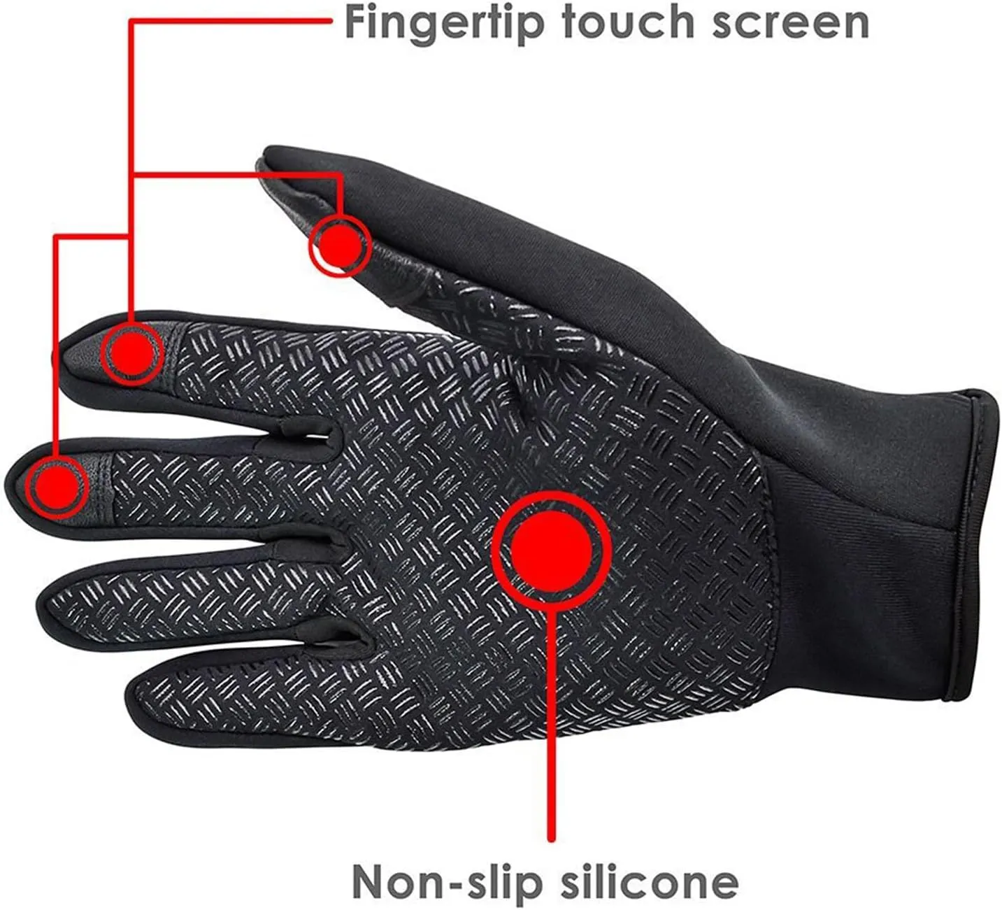 CYG&CL Outdoor Winter Touchscreen Warm Gloves, Water Resistant Windproof Anti-Slip Sports Gloves for Cycling Driving Running Hiking Climbing Skiing Sports, Adjustable Size for Men＆Women
