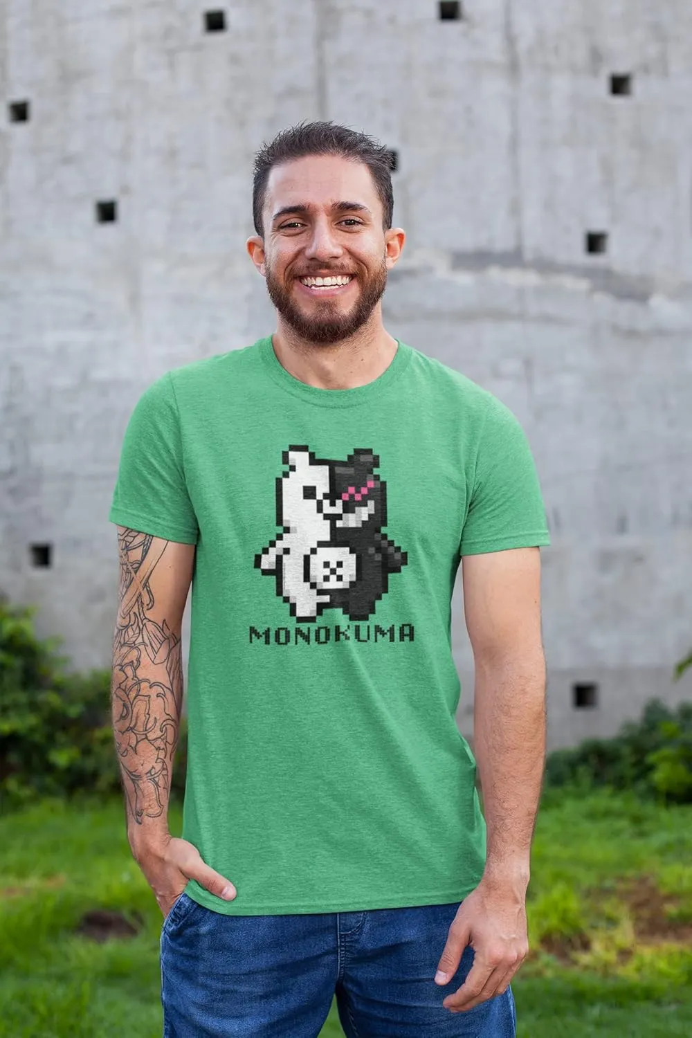 Danganronpa Monokuma 8bit Anime Tee Shirt Tshirt Unisex Men Women Girls Boys
