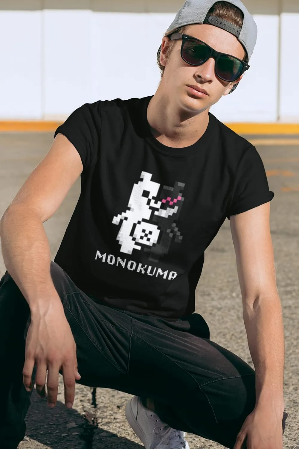 Danganronpa Monokuma 8bit Anime Tee Shirt Tshirt Unisex Men Women Girls Boys
