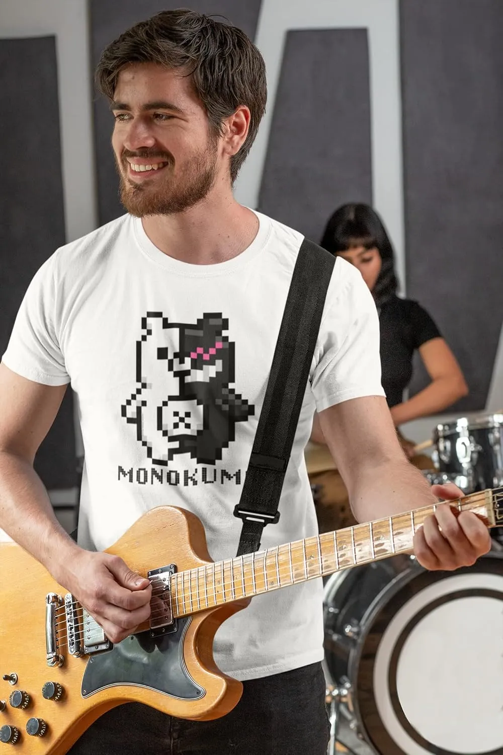 Danganronpa Monokuma 8bit Anime Tee Shirt Tshirt Unisex Men Women Girls Boys