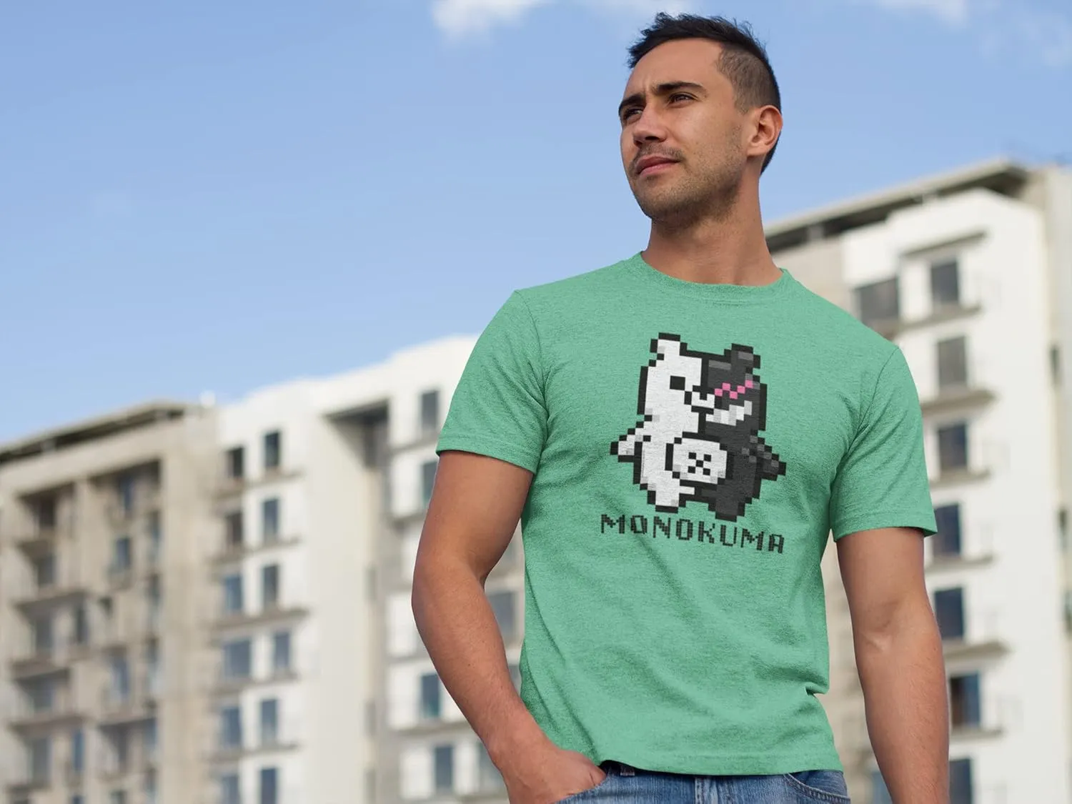 Danganronpa Monokuma 8bit Anime Tee Shirt Tshirt Unisex Men Women Girls Boys