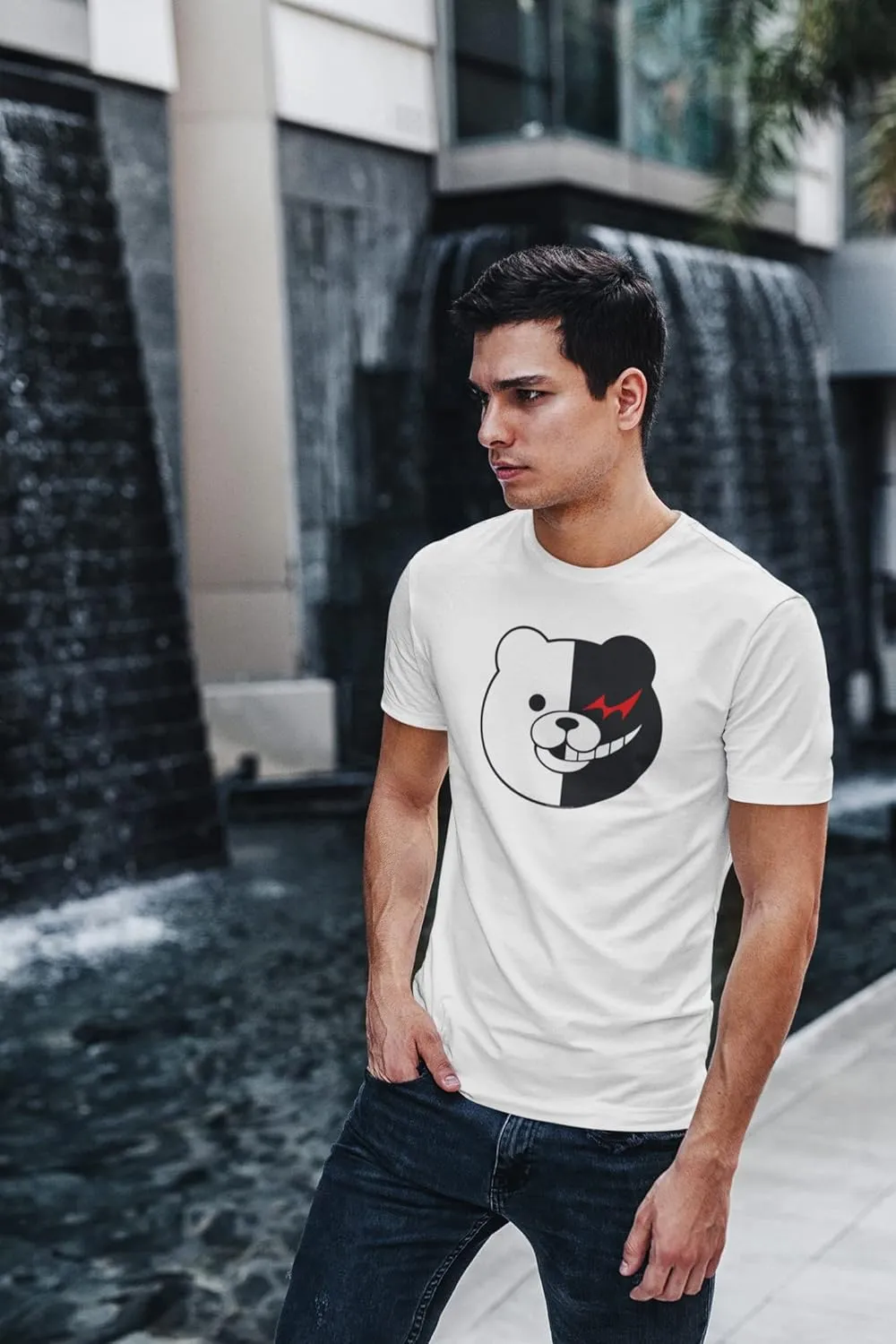 Danganronpa Monokuma Face Anime Tee Shirt Tshirt Unisex Men Women Girls Boys