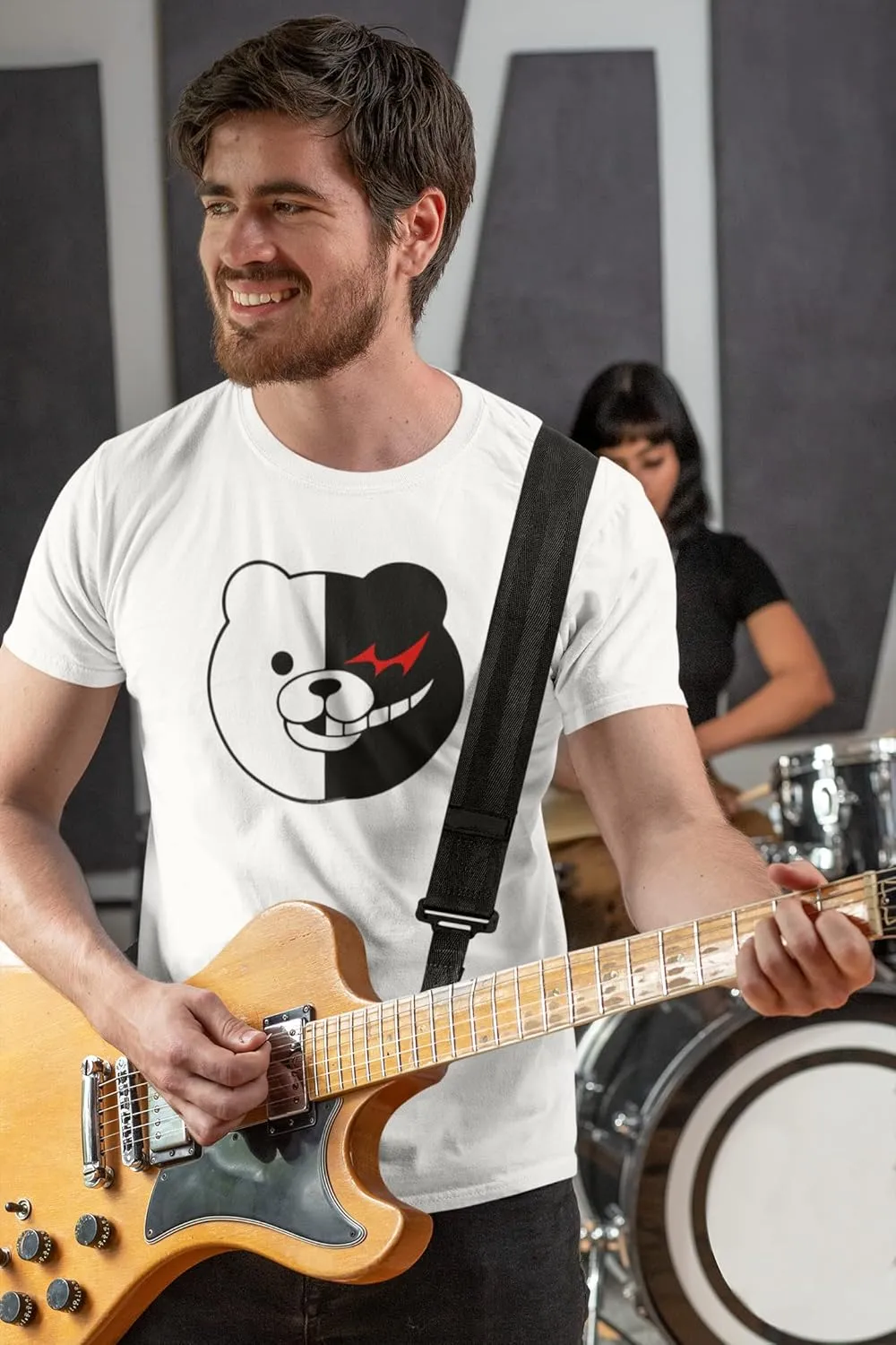 Danganronpa Monokuma Face Anime Tee Shirt Tshirt Unisex Men Women Girls Boys