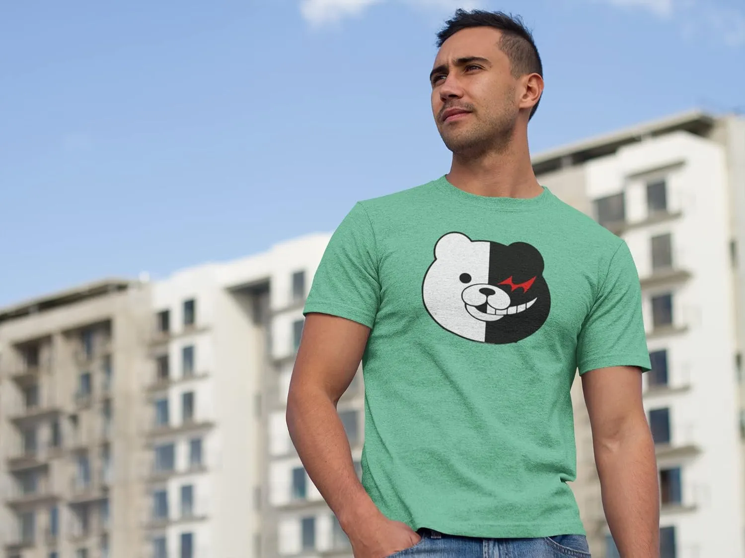 Danganronpa Monokuma Face Anime Tee Shirt Tshirt Unisex Men Women Girls Boys