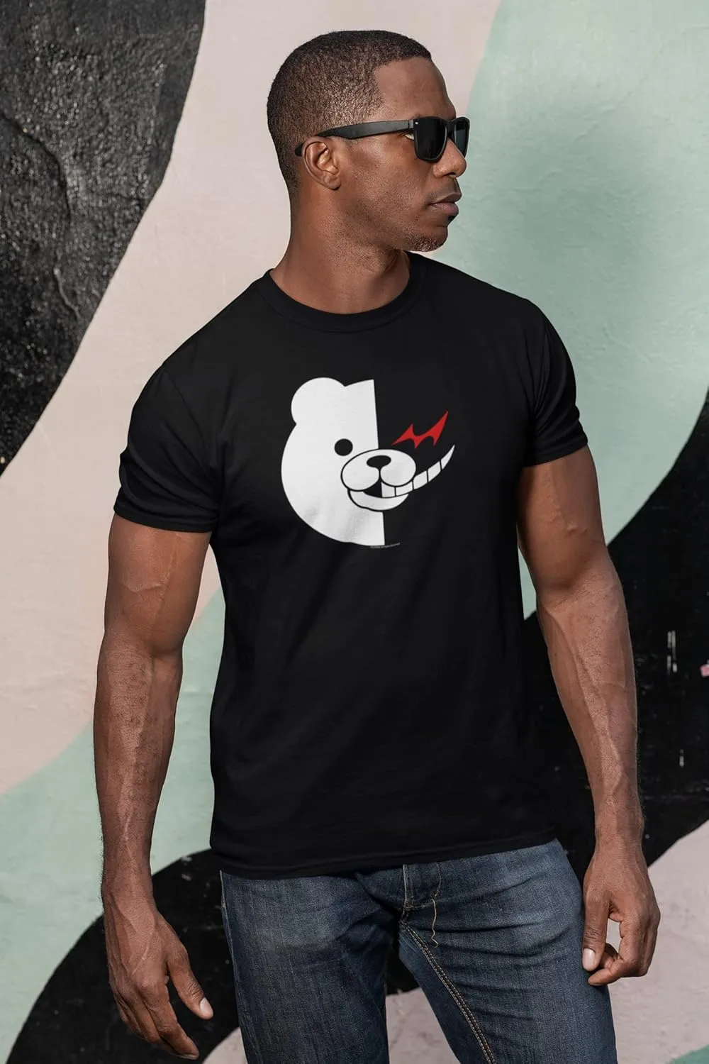 Danganronpa Monokuma Face Anime Tee Shirt Tshirt Unisex Men Women Girls Boys