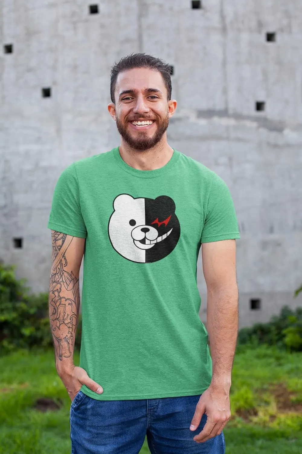 Danganronpa Monokuma Face Anime Tee Shirt Tshirt Unisex Men Women Girls Boys